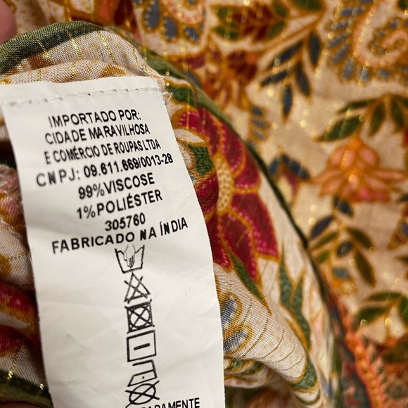 FARM RIO Brazil Floral Bohemian Dress with 3/4 Sleeves Size Small - Picture 4 of 12